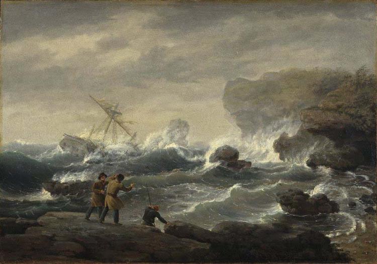 Thomas Birch Shipwreck Sweden oil painting art